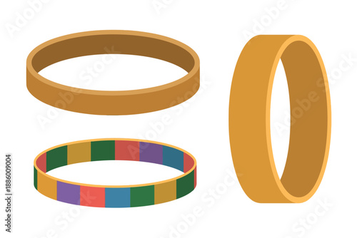 Colorful Rubber Wristbands in Various Designs