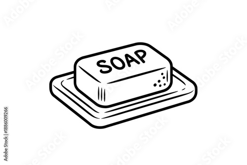Handmade bar of soap isolated on transparent background