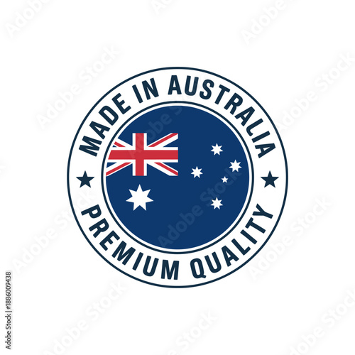 Premium quality Australian made circular badge with flag design
