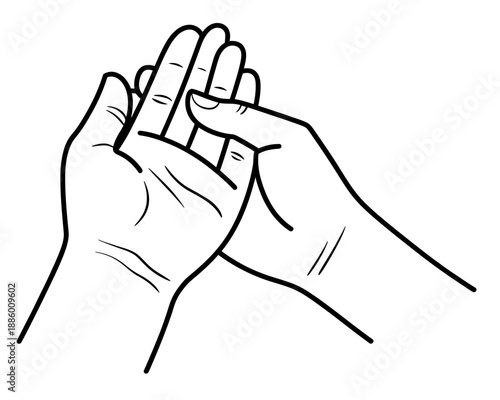 Hand making peace sign gesture isolated on transparent background