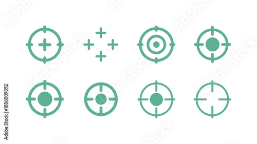 Set of circular progress loading indicators with plus signs isolated