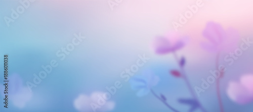 Floral spring gradient background with soft tones. 