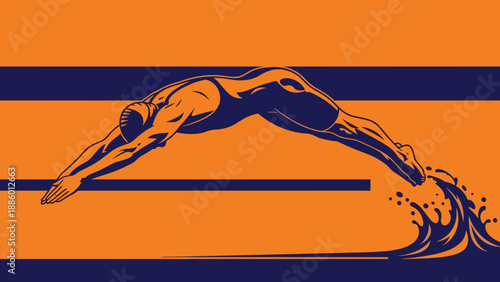 Dynamic diver gracefully plunges into the water creating a splash.