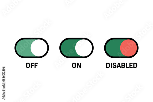 Toggle Switches for On Off Disabled Settings