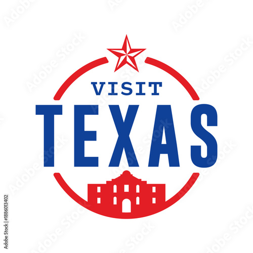 Visit Texas state USA, travel logo and icon