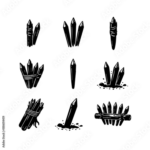 stakes vector icon set on a white background
Vector icon set