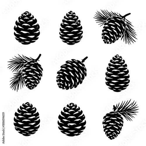 cones vector icon set on a white background
Vector icon set