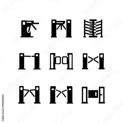turnstiles vector icon set on a white background
Vector icon set
