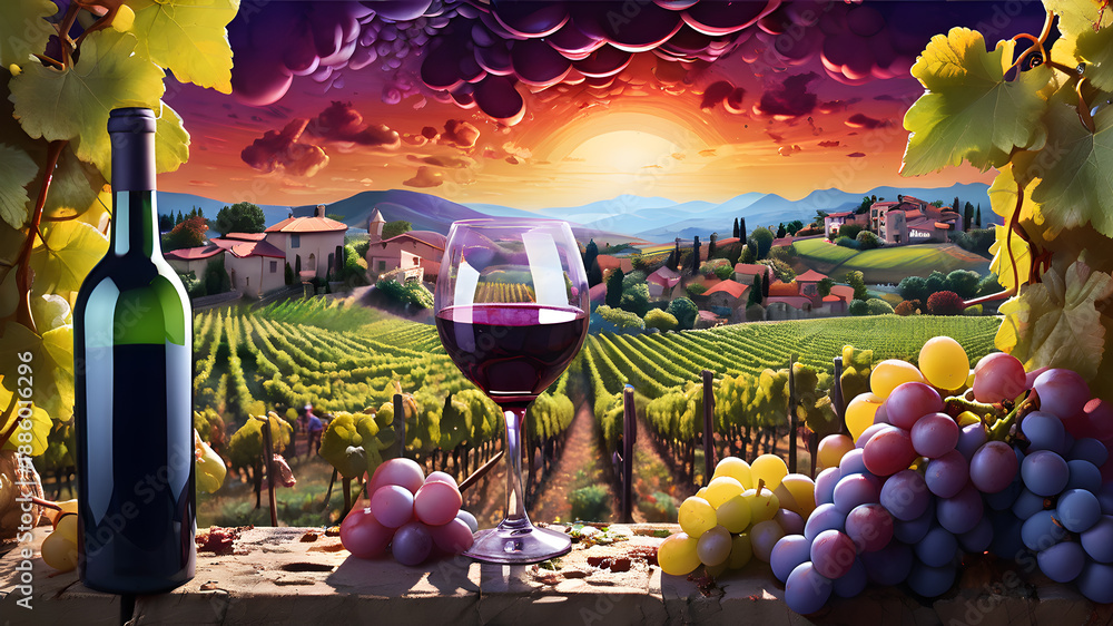 Naklejka premium Grape plantation 