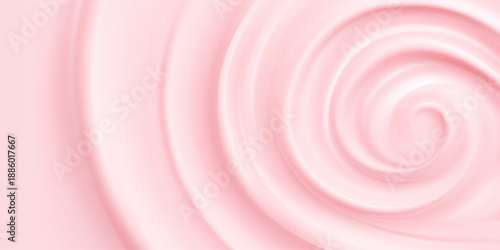 Creamy pink background with smooth ripples and glossy frosting drips. 