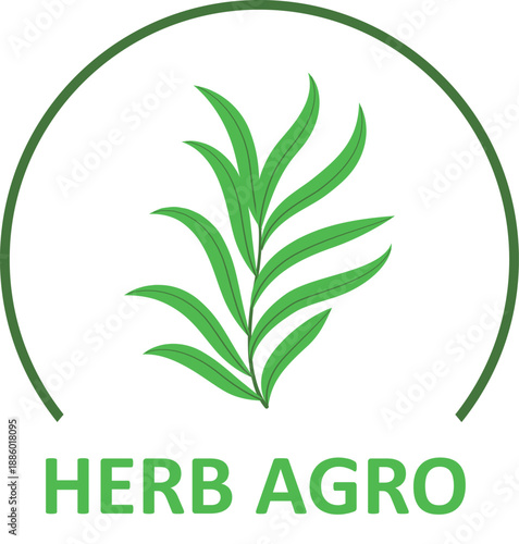 Professional Herb Agro logo with vibrant green leaves in a circular frame for organic farming and natural supplements