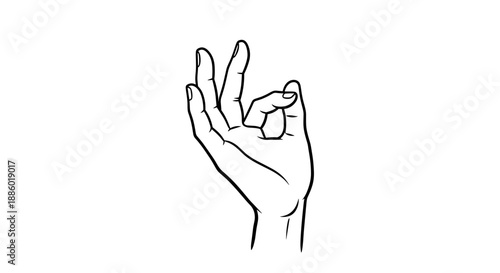 Hand Gesture Showing Ok Sign and Three Fingers Up.