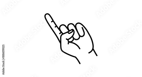 Hand Gesture Pointing Upwards With Index Finger.