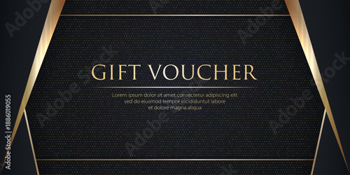 Elegant black with gold lines luxury gift card