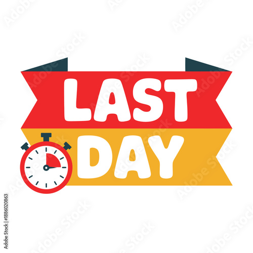 Last Day Sale Banner with Stopwatch Timer