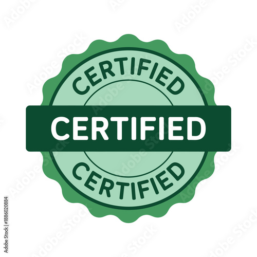 Certified Green Seal Badge Emblem