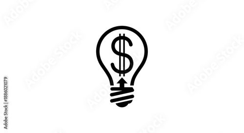 Light bulb with dollar sign symbolizing financial idea.