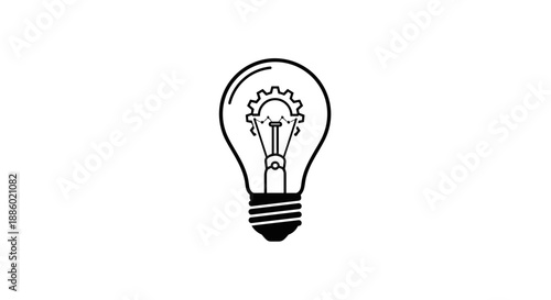 Light bulb with gear inside symbolizing innovation and ideas 1.