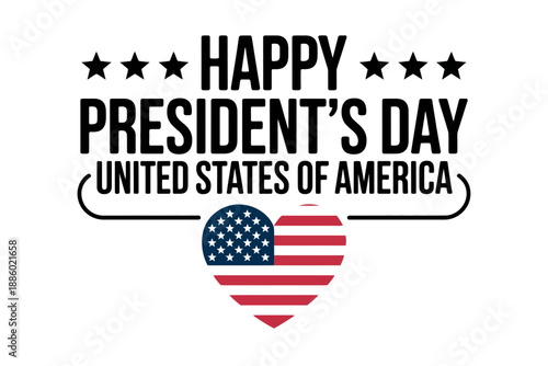 A patriotic vector graphic celebrating President's Day in the United States of America