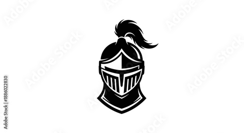 Medieval Knight Helmet Emblem Graphic Design.