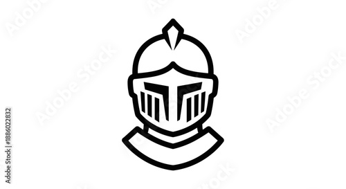 Medieval Knight Helmet Icon Symbol Graphic.