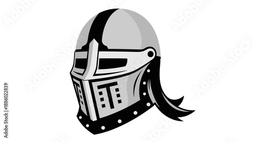 Medieval Knight Helmet Icon Graphic Design.