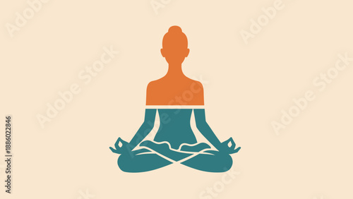 Meditating person in lotus position achieving inner peace and tranquility.