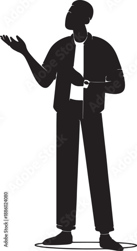 Silhouette of person gesturing with hands black
