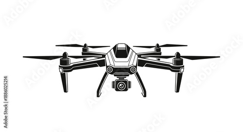 Modern Drone Quadcopter with Camera Technology.