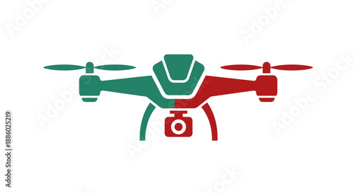 Modern Drone with Camera and Propellers.