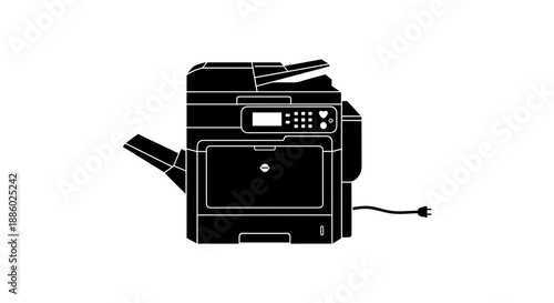 Modern Multifunction Office Printer Scanner Copier Device.