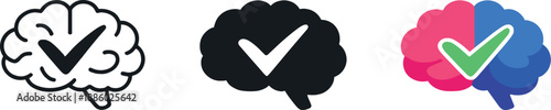 Wellbeing improvement outcome visualized by a checkmarked brain icon indicating positive progress in mental health care —