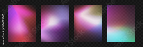 Crystal prism light flare background,transparent rainbow overlay with diamond neon glare effect and iridescent blur.
