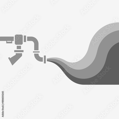 Abstract Industrial Pipe System Flowing Graphic Design Element Visual