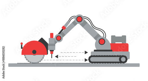 Advanced Robotic Arm With Cutting Saw Automates Industrial Construction Tasks Efficiently