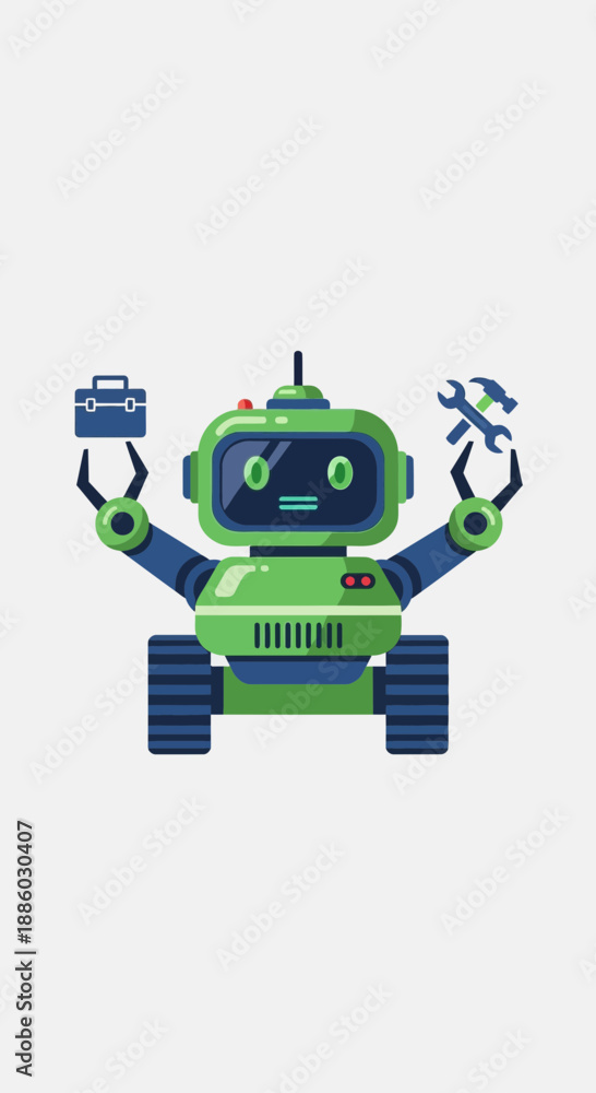 Fototapeta premium Advanced AI Robot Delivering Technical Support And Strategic Business Solutions