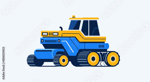 Advanced Agricultural Tracked Vehicle Modern Design Industrial Machinery Illustration