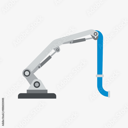 Advanced Automated Industrial Robotic Arm With Pumping Function Flat Design Illustration
