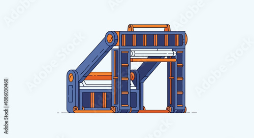 Advanced Automated Manufacturing Equipment Industrial Production Line Vector Design
