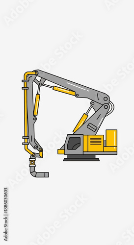 Advanced Concrete Placement Machine Vector Graphic For Efficient Building Operations