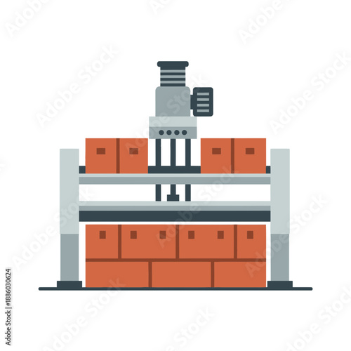 Automated Brick Production Process Illustrating Modern Construction Material Manufacturing