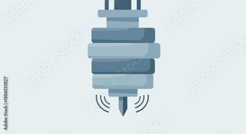 Automated Industrial Tool Head Performing Precision Work With Vibrating Motion