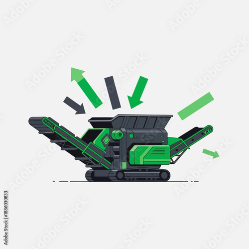 Advanced Heavy Duty Mobile Crusher Processing Rocks And Concrete For Construction Recycling