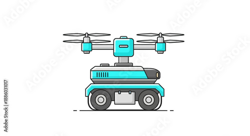 Autonomous Drone Delivery Robot With Integrated Ground Mobility System