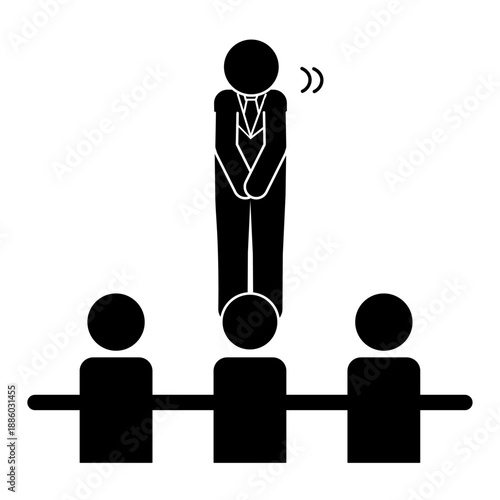 就職面接を受ける人のピクトグラム