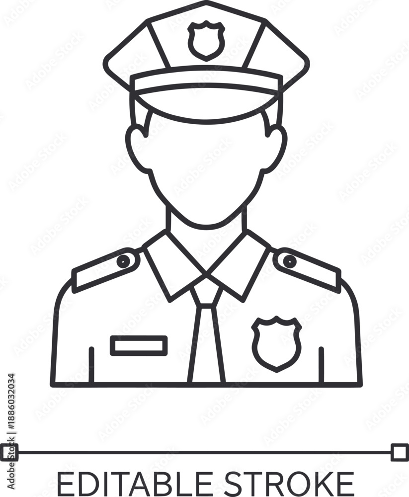 Obraz premium Police officer uniform illustration graphic design element for law enforcement and authority concepts isolated on transparent background