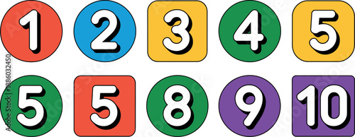 A colorful illustration of numbers for children to learn and recognize.