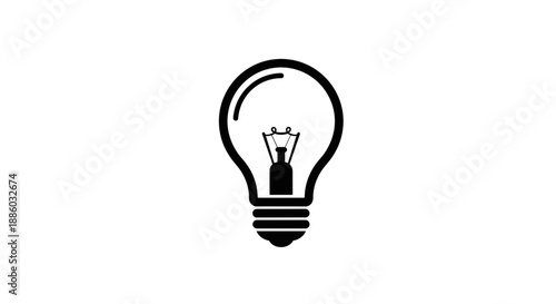 Simple Black Silhouette of an Incandescent Light Bulb 1.