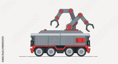 Autonomous Utility Vehicle Equipped With Dynamic Articulated Robotic Arms Performing Tasks