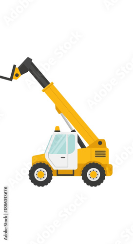Bright Yellow Telescopic Handler Vehicle Representing Heavy Duty Construction Work